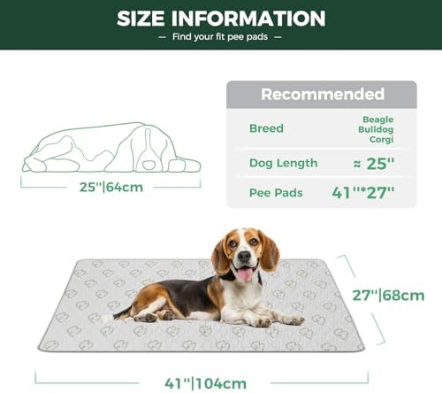 FXW Washable Pee Pads for Dogs, Super Absorbent, 27" x 41", 1 Pack