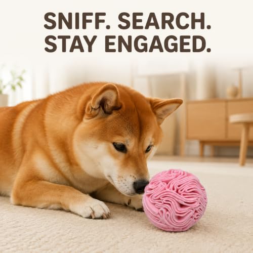 Snuffle Ball for Dogs, Slow Feeder Mental Enrichment Toy, Cute Interactive Puzzle Game for Anxiety Relief & Indoor Fun, Pet Search Game for Small Medium Dogs, Machine Washable