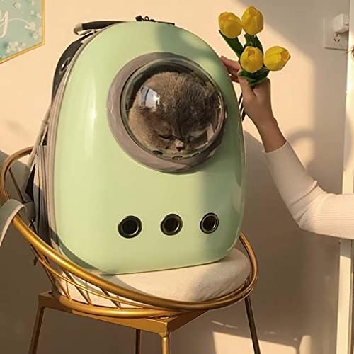 Cat Carrier Backpack, Pet Backpack Bubble Rucksack Front Pack for Cat Puppy Dog Capsule Space Backpack, Pet Carrier for Travel Hiking Walking Camping. (Green)