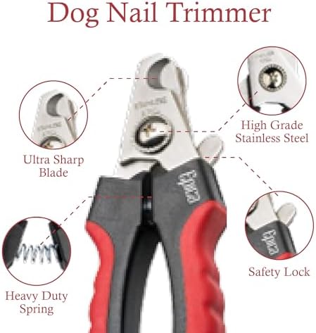 Epica Dog and Cat Nail Clippers, Claw Trimmer, Safety Guard, Easy & Safe