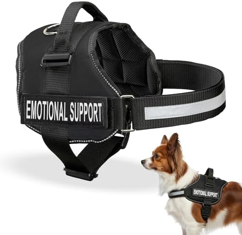 Industrial Puppy Emotional Support Vest Harness, XXS 13.5-17 in, Black