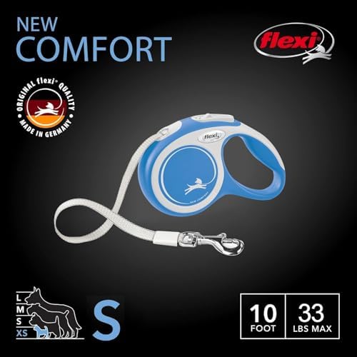 FLEXI® Comfort Tape Retractable Dog Leash, Small, 16 ft - Blue
