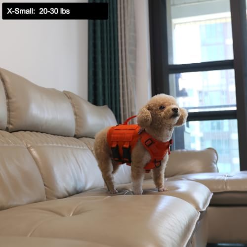 ICEFANG No Pull Tactical Dog Harness for X-Small Dogs,Adjustable Dog Vest