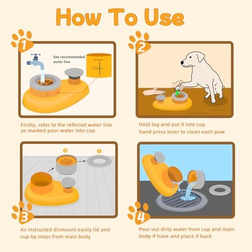 Mechanical Dog Paw Cleaner-Manual Spinning-Cup Washer (Small-Medium)