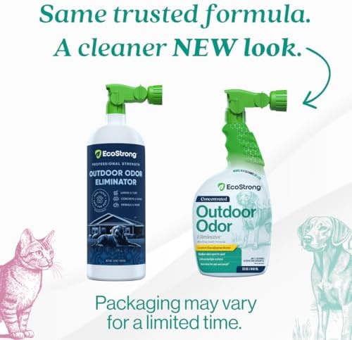 Outdoor Odor Eliminator | Outside Dog Urine Enzyme Cleaner – Powerful Pet, Cat, Animal Scent Deodorizer | Professional Strength for Yard, Turf, Kennels, Patios, Decks (32oz)