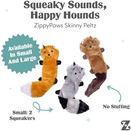 ZippyPaws Skinny Peltz No Stuffing Dog Toy Pack to Keep Them Busy - 11"