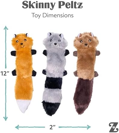 ZippyPaws Skinny Peltz No Stuffing Dog Toy Pack to Keep Them Busy - 11"