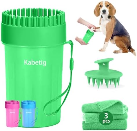 Dog Paw Cleaner Cup with Detachable Top Brush for Small-Medium Dogs