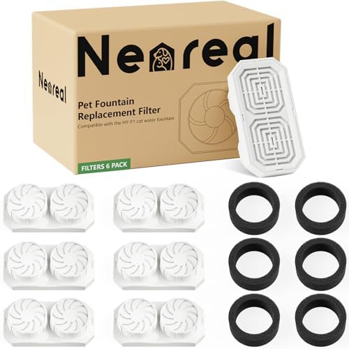 Neareal Official 6-Pack Replacement Filter Set for 108oz Cat Fountain