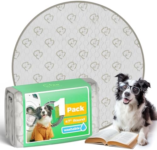 FXW Washable Pee Pads for Dogs, Super Absorbent, 47" Round, 1 Pack