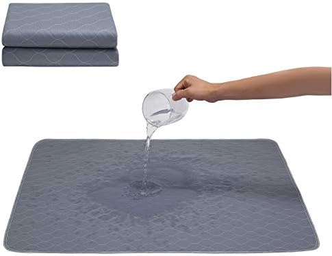 Washable Dog Pee Pads+Free Grooming Gloves - Reusable Whelping Pads,Waterproof Dog Mat Non-Slip Puppy Potty Training Pads for Dogs, Cats, Bunny