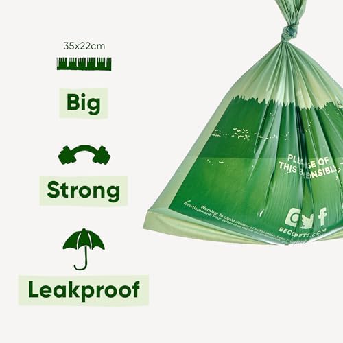 Beco Pets Beco Bags - 120 Large Unscented Poop Bags for Dogs - Eco-Conscious and, 2.6 x 2.8 x 5.9 inches