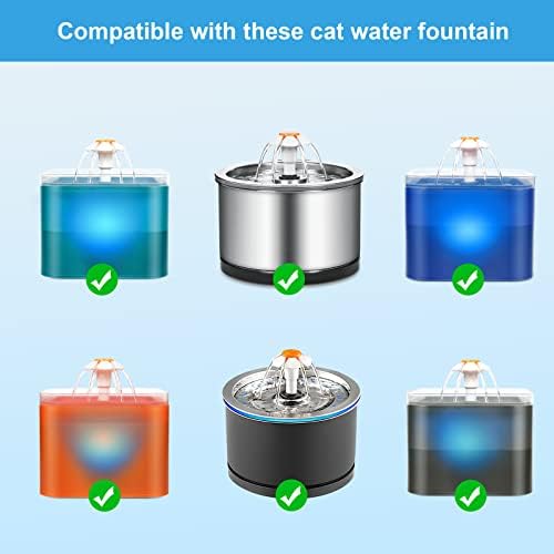 Cat Water Fountain Filters, 8 Packs Replacement Carbon Filters for Automatic Pet Fountain, Stainless Steel Cat Water Fountain