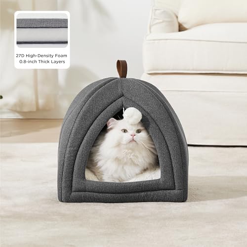 Bedsure 2in1 Cat Beds for Indoor Cats Cave for Kitten with Washable Pillow