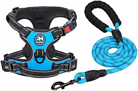 PoyPet Dog Harness and Leash Set, No Pull Vest with Front Clip and Handle