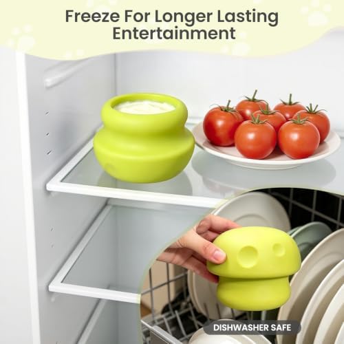 MateeyLife Freeze Dog Enrichment Lick Toy, Stuffable Frozen Lick Treat Bowl
