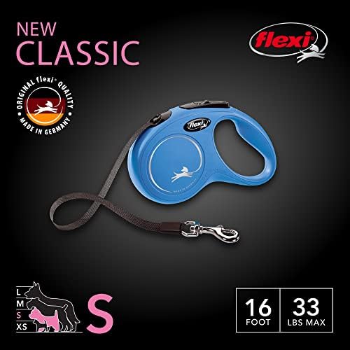 FLEXI® Classic Tape Retractable Dog Leash, Small, 16 ft - Blue