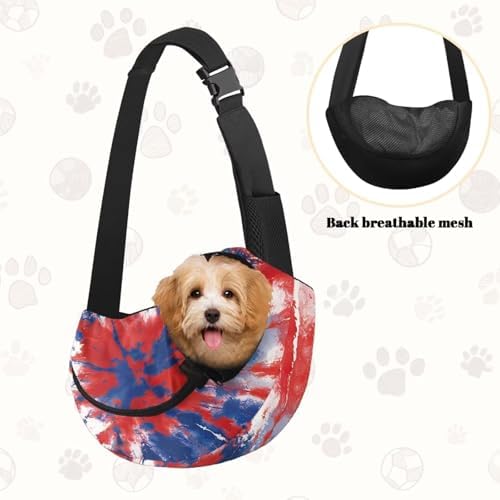 COEQINE Personalized Pet Carrier Sling for Cat Dogs Crossbody Purse Breathable Mesh Bag Pouch Outdoor Walking Hands-Free Adjustable Strap Padded Shoulder Comfort Puppy Hiliday Satchel