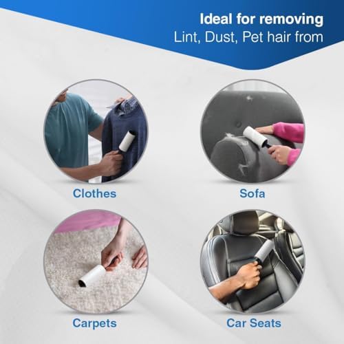ARVO Lint Roller for Pet Hair and Dust, Lint Rollers for Clothes, Furniture’s and Carpet, Sticky Roller Contains 90 Sheets with 1 Handle with 1 Roll