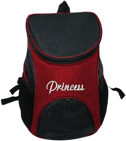 Dogline Personalized Front and Backpack for Dogs/Cats - Two Sizes - Airline Approved - Small, Red
