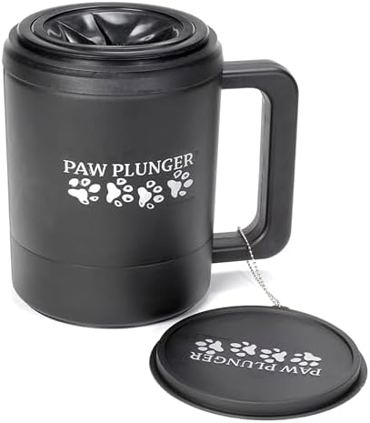 Paw Plunger – Dog Paw Cleaner - Dog and Puppy Essentials - Portable Dirty Paw Washer - Ideal for Large Dogs - Black
