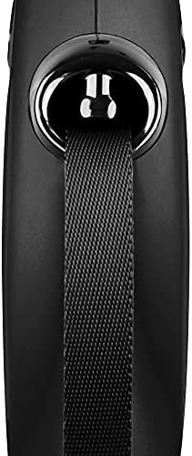 FLEXI New Classic Tape Retractable Dog Leash for Large Dogs Upto 110 lbs. – 26 ft., Black | Tangle Free Pet Walking Leash with One-Handed Brake, Pause, Lock|German Quality Product