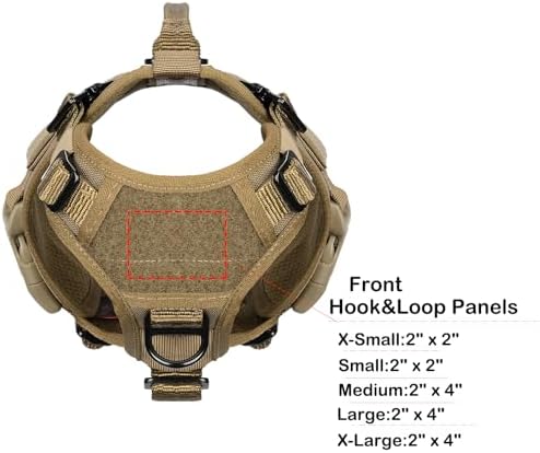 ICEFANG No Pull Tactical Dog Harness for X-Small Dogs,Adjustable Dog Vest
