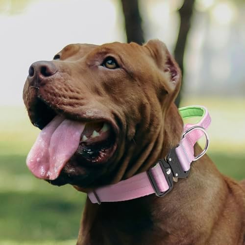 TSPRO Tactical Dog Collar, Heavy Duty Quick Release Metal Buckle and Handle