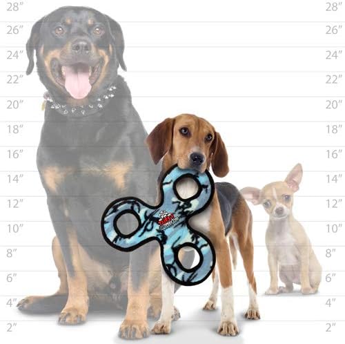 TUFFY® : 2 Pack 3Way Tug Dog Toy: Ultra Durable Plush Toy with Multiple Layers & Reinforced Seams, Washable and Floats, Original Construction
