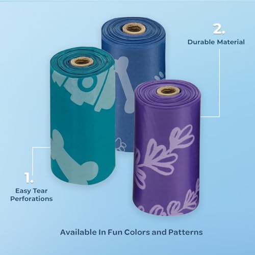 Best Pet Supplies Poop Bags for Dogs - Assorted Colors, 240 Bags