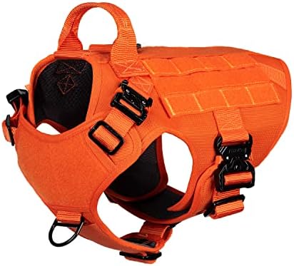 ICEFANG Tactical Dog Harness for Medium Dogs,Full Metal Buckles Dog Vest