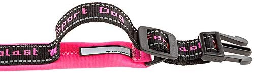 Ferplast Dog Collar Sport Dog, Dog Collar Large Dogs, Soft Padding, Reflective Nylon Dog Collar, Pet Name Tag, Size: 2,5 cm (45-55 cm), Pink