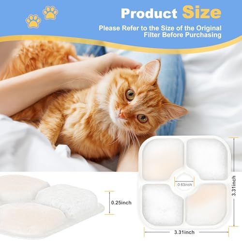 Cat Water Fountain Filter Replacement for PIXI Pet Water Fountain