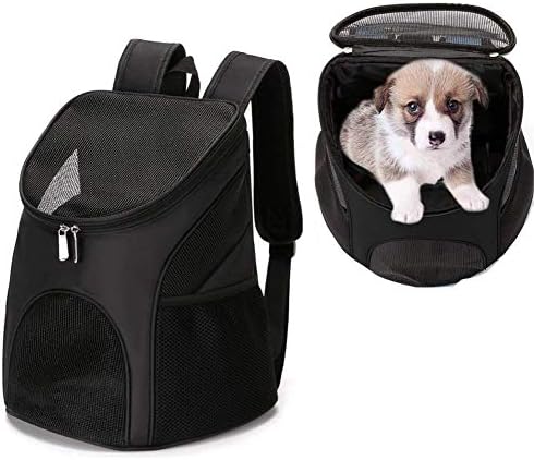 ESUPPORT Dog Carrier Backpack, Pets Bag Carrier Pet Outdoor Backpack Holds Dogs up to 3 kg, Dog Travel Bag with Mesh Window for Walking Hiking Bike Camping Outdoor and Motorcycle