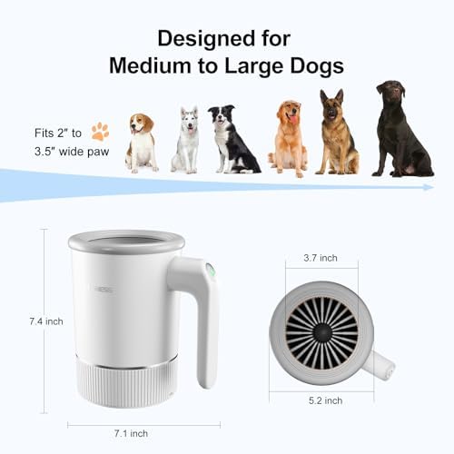 DOGNESS Automatic Dog Paw Cleaner Cup Paw Washer for Medium & Large Dogs