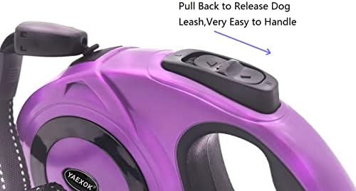 Heavy Duty Retractable Dog Leash 26ft,Pet Long Walking Leashes Leads for Small Medium Large Dogs Doggie Up to 110lbs (Purple)