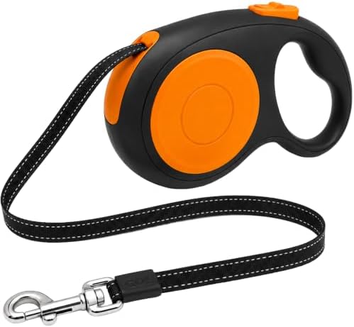 Sevy Stretch 26FT Retractable Dog Leash for Large Dogs up to 100lbs, Heavy Duty Long Dog Retractable Leash with 360° Tangle-Free, Reflective Nylon Tape, One-Hand Brake, Pause, Lock, Oversized Handle