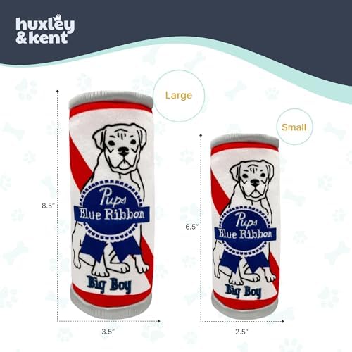 Huxley & Kent Power Plush Squeaky Dog Toy, Pups Belly Rubbin, Small