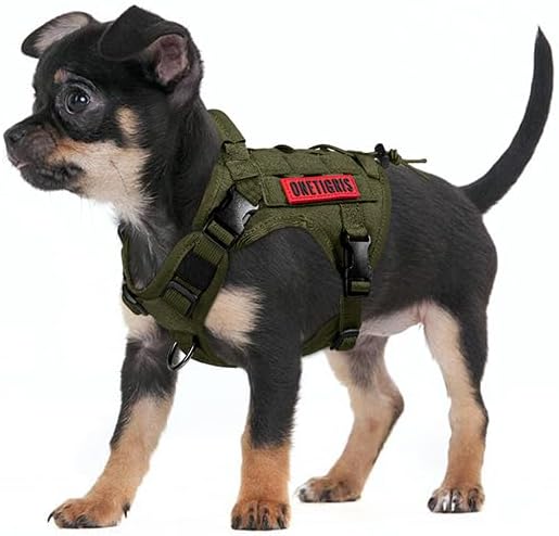 OneTigris Tactical Dog Harness with Handle No-Pull Adjustable for Small Dog