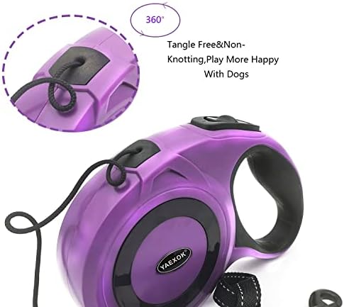Heavy Duty Retractable Dog Leash 26ft,Pet Long Walking Leashes Leads for Small Medium Large Dogs Doggie Up to 110lbs (Purple)