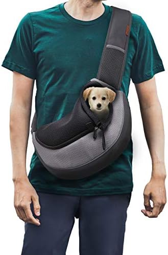 FDJASGY Pet Sling Carrier for Small Dogs Cats,Breathable Mesh Travelling Hand Free Puppy Backpack with Pouch and Adjustable Strap Carrier
