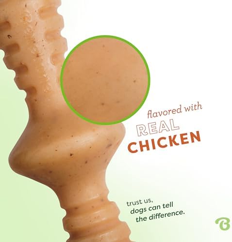 Benebone Zaggler Rolling Dog Chew Toy for Aggressive Chewers, Real Chicken, Made in USA, Large