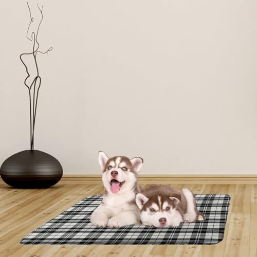 KOOLTAIL Reusable Puppy Pads, 2 Pack Washable Pee Pads for Dogs-Waterproof Non-Slip Plaid Puppy Training Pads, Absorbent Whelping Pads for Potty, Crate, Playpen, Bed, Sofa, Dog Large Mat, 36"x 41"