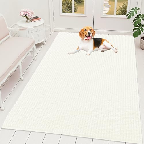 OLANLY Dog Door Mat for Muddy Paws 70x46, Extra Absorbent Chenille Mud Mat