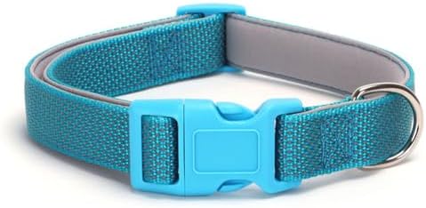Reflective Nylon Padded Dog Collar with Quick Release Buckle