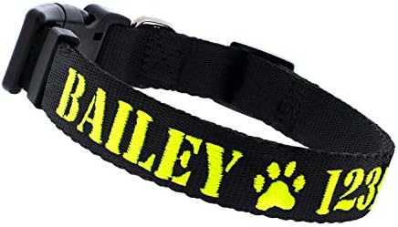 Embroidered Dog Collars Personalized, Custom Collar w Text and Phone Number | 3 Adjustable Sizes - 8 Colors | - Safe&Secure Pet Collars with ID, Pet Name for Boy, Girl Dogs, Puppy