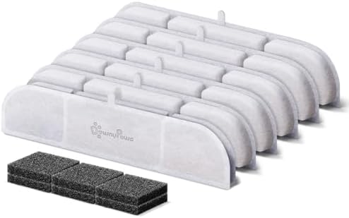 DownyPaws 6 Packs Replacement Filters for Battery Operated Cat Water Fountain DPWFP6, 3 Months Set of Replacement Filters