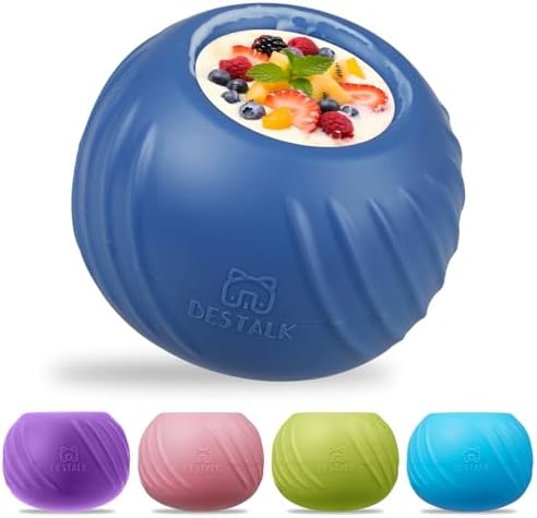 Long-Lasting Dog Lick Toy, Wobbly Dog Enrichment Lick Bowl to Keep Dogs Busy, Interactive Stuffable Dog Treat Feeder for Boredom, Silicone Treat Dispensing Chew Toy(Dark Blue,M)