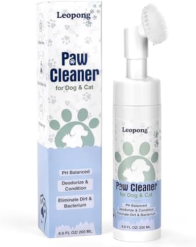 Leopong Dog Paw Cleaner Foam with Silicone Brush, 200ml