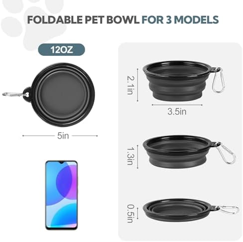 Collapsible Dog Bowl for Travel,2-Pack 12oz Pet Portable Water Food Bowls